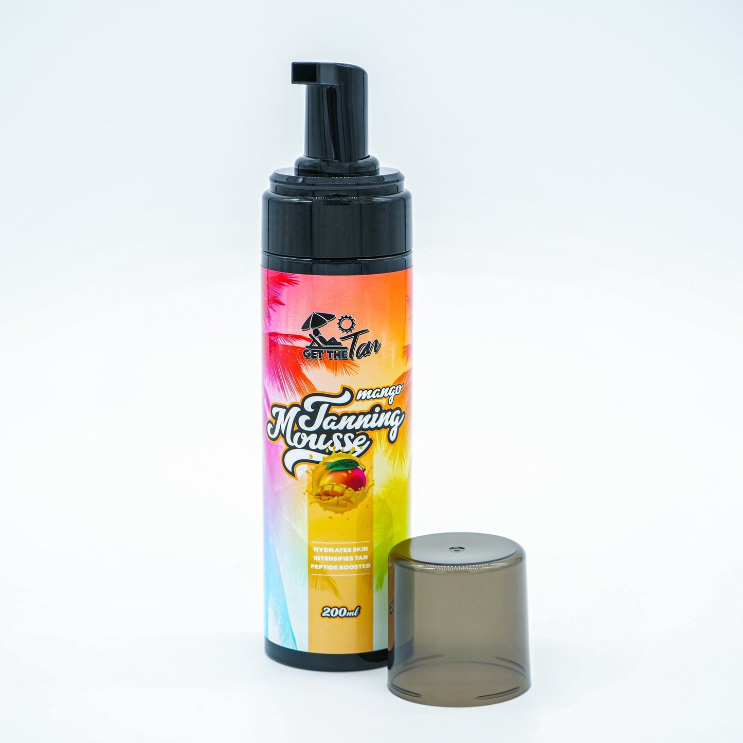 Mango Mousse Tanning Accelerator product image with cap